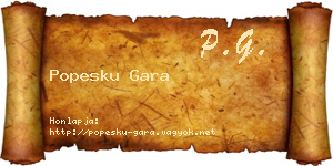 Popesku Gara névjegykártya